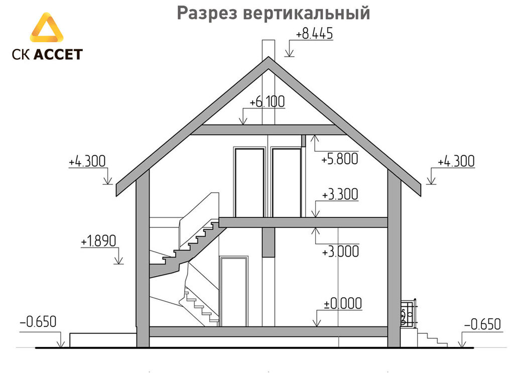 Схема полутораэтажного дома