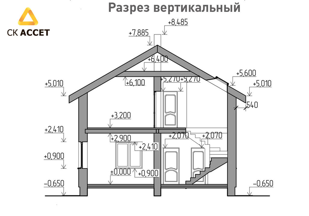 Разрез дома проект