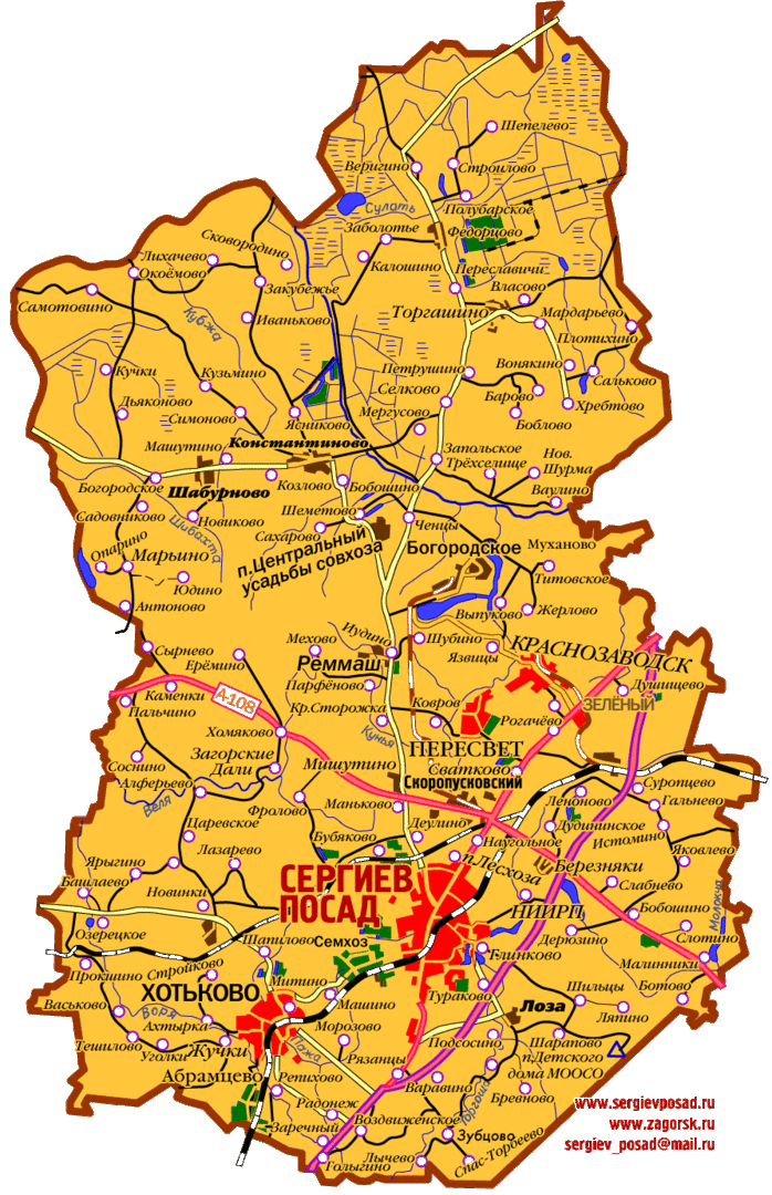 Карта сергиево посадского района московской области