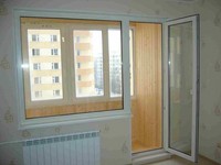 Балконный блок ПВХ в панельном доме, профиль ALPENPROF, 2000*2100 мм