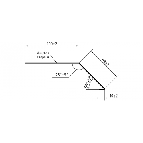 Торцевая планка для гибкой черепицы чертеж