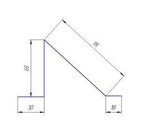 Планка снегозадержателя 95х65х2000 чертеж