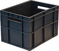 Пластиковый ящик молочный 400x300x280 мм Фин Пак сплошной (черный) арт.303