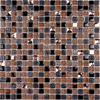 Стеклянная мозаика Crystal Brown 300мм x 300мм (В наличии в Новосибирске)