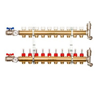 Распределительный коллектор из латуни с расходомерами 10 вых. STOUT