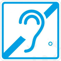 Тактильная пиктограмма G03 Доступность для инвалидов по слуху 150х150 мм