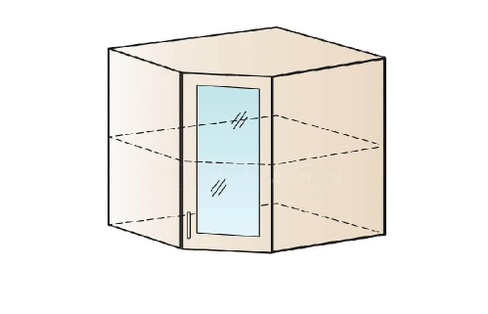 Кухонный навесной шкаф угловой со стеклом Модена ШВУС50