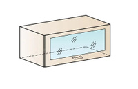 Кухонный навесной шкаф газовка со стеклом Модена ШВГС80