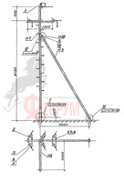 Угловая анкерная опора УАт10-1 Серия Арх. 4.0639 альбом 1 ВЛ 6-10 кВ
