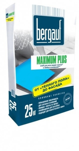 Клей для плитки Bergauf Maximum Plus 25кг (под.56шт)