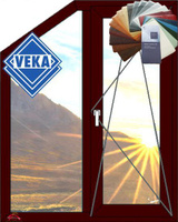 Окно ПВХ трапециевидное Veka 1200х1200 поворотно-откидное цвет в массе