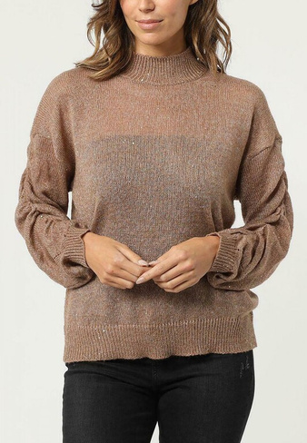 Вязаный свитер LOVE & MONEY, коричневый