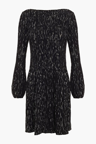 Платье мини из плиссированного крепа с декором MAJE, черный