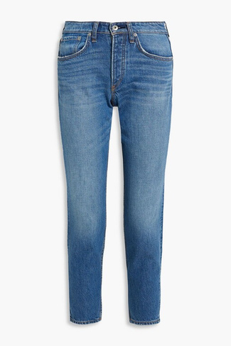 Укороченные джинсы-бойфренды Rosa RAG & BONE, синий