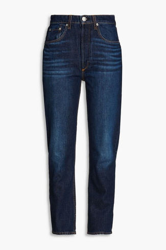 Укороченные зауженные джинсы Nina с высокой посадкой RAG & BONE, синий