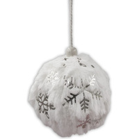 Ёлочное украшение Магия праздника Шар Снежинки белый, 8 см MAG2033