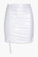 Мини-юбка Margaritta из атласного джерси со сборками металлизированного цвета ROTATE BIRGER CHRISTENSEN, серебряный