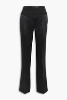 Атласные брюки прямого кроя с твиловыми вставками HELMUT LANG, черный