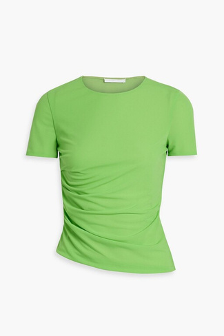 Креповая футболка со сборками HELMUT LANG, зеленый