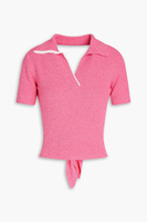 Махровая рубашка-поло Bagnu с открытой спиной в рубчик JACQUEMUS, розовый