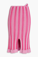 Юбка миди миди из эластичного хлопка в полоску с вырезом Gelato JACQUEMUS, розовый