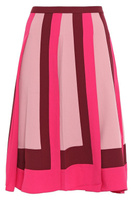 Плиссированная юбка из крепа в стиле колор-блок VALENTINO GARAVANI, фуксия