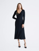 Платье Calvin Klein V-Neck Midi, черный