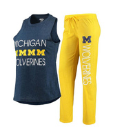 Женский комплект для сна из топа и брюк Maize, темно-синего цвета Michigan Wolverines Concepts Sport