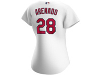 Аутентичная одежда MLB. Официальная копия женского джерси St. Louis Cardinals - Nolan Arenado. Nike, белый