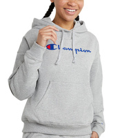 Женский свободный флисовый свитшот с капюшоном и логотипом Champion
