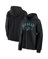 Женский черный пуловер с капюшоном San Jose Sharks Perfect Play реглан с логотипом Fanatics, черный