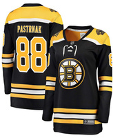 Женская футболка Давида Пастрняка черного цвета Boston Bruins Home Premier Breakaway Player Fanatics, черный