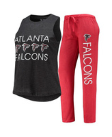 Женская красно-черная майка и брюки Atlanta Falcons Muscle, комплект для сна Concepts Sport