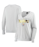 Белый женский пуловер с v-образным вырезом Pittsburgh Steelers Victory Cuce, белый