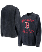 Женский темно-синий удобный вельветовый пуловер с надписью Boston Red Sox Script G-III 4Her by Carl Banks, темно-синий