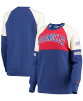 Женский пуловер с историческим логотипом Red-Royal Los Angeles Dodgers Baseline реглан Starter