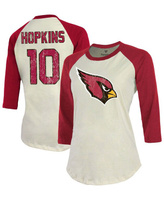 Женская футболка Deandre Hopkins Cream, Cardinal Arizona Cardinals Player реглан, имя, номер, рукав 3/4 Fanatics