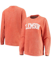 Женский оранжевый свитер Clemson Tigers с удобным шнурком в винтажном стиле, базовый пуловер с аркой Pressbox