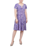 Женское жаккардовое платье с короткими рукавами и швами NY Collection