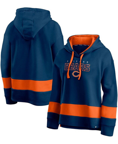 Женский пуловер с капюшоном темно-синего и оранжевого цвета Chicago Bears Colors of Pride с цветными блоками Fanatics