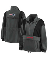 Женская темно-серая складная куртка с молнией до половины New England Patriots Popover WEAR by Erin Andrews