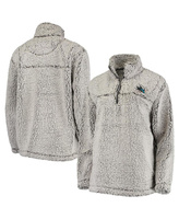 Женский серый пуловер San Jose Sharks Sherpa с молнией четверть четверти G-III 4Her by Carl Banks, серый