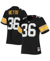 Женская черная футболка Jerome Bettis Pittsburgh Steelers 1996 Legacy Replica Джерси Mitchell & Ness, черный