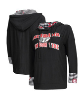 Женский черный пуловер с капюшоном Alabama Crimson Tide Fairway \"гусиные лапки\" Concepts Sport, черный