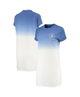 Женское платье-футболка с омбре королевского и белого цветов New England Patriots из трех смесей Junk Food