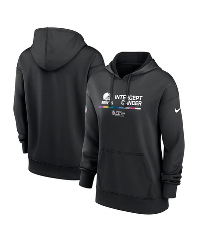 Женский черный пуловер с капюшоном Cleveland Browns 2022 NFL Crucial Catch Therma Performance Nike, черный
