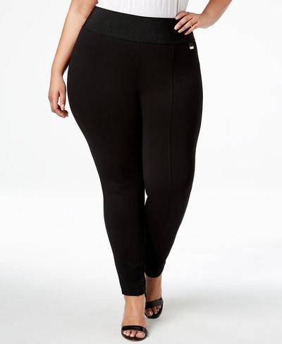 Узкие компрессионные брюки больших размеров без застежки Calvin Klein, черный