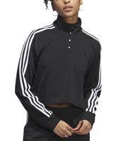Женский трикотажный пуловер с застежкой на четверть adidas, черный