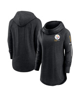 Женский черный пуловер с капюшоном Pittsburgh Steelers Minimal Statement реглан с воронкообразным вырезом Nike, черный