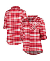 Женская рубашка на пуговицах с длинными рукавами Scarlet Ohio State Buckeyes большого размера Profile